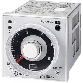 Temporizador Multifuncional Finder 88.12.0.230.0002, 24-230V AC/DC, 8A, 2 Contactos DPDT, Intervalo de Tiempo: 0.05s -