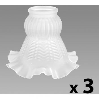 MiniSun - Set de 3 pantallas de repuesto para lámpara, de cristal satinado, estilo de tulipán y efecto de mármol