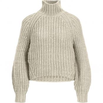 Jersey de Punto Chunky de Cuello Alto para Mujer JJXX en Color Beige, Talla L