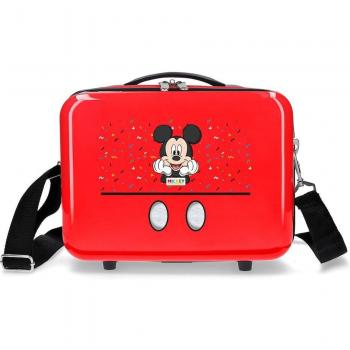 Neceser de Viaje para Niños Mickey Mouse Disney, Rojo, Material ABS, Capacidad 9L