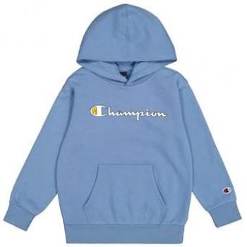 Sudadera con capucha Champion, estampado de logo, talla 140 - niños - azul humo