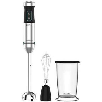 Cecotec Batidora de mano Power TitanBlack 1500 XL Cream. Potencia 1500 W, Cuchillas 4 hojas con recubrimiento titanio, pie XL, Campana antisalpicaduras, Velocidad ajustable, Función turbo