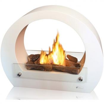 PURLINE Saturn Biochimenea de Suelo de diseño Moderno en Acero Inoxidable Color Blanco Lacado