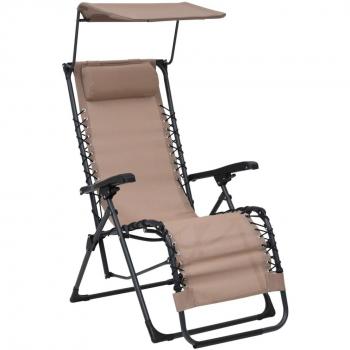 Tumbona plegable de textilene gris taupe Vidaxl - Silla Padio de aire gris