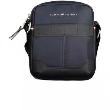 Chic Blue Polyester Shoulder Bag with Contrasting Details