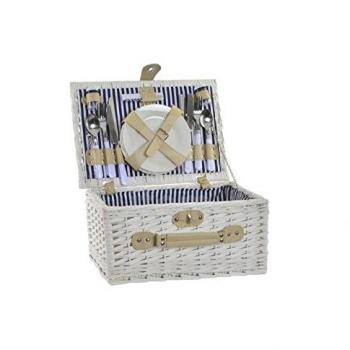 ed_cozy_homes Cesta Picnic Mimbre Poliester 40X28X19 4 Servicios