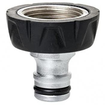 Racor de Grifo Hembra 3/4 Metal Soft de Aluminio, Conector Universal, Inoxidable y Resistente a la Corrosión - Fácil Instalación, Plateado y Negro