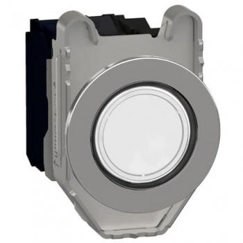 Pulsador iluminado Harmony XB4F Schneider Electric, color de botón blanco, SPDT, montaje en panel, 30mm, 1Ö;+1S, 24 V