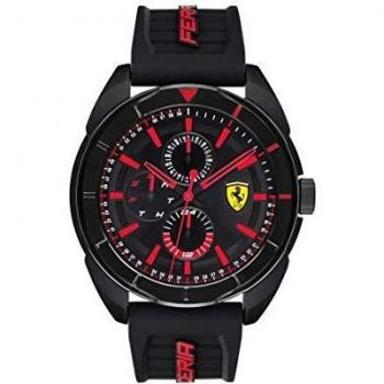 Scuderia Ferrari Mens Multi dial Quartz Watch with Silicone Strap 0830547