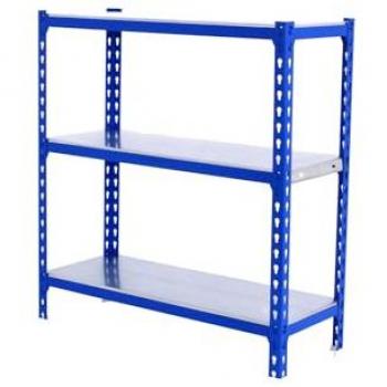 Estantería Metálica SimonRack 3 Baldas, 1000x800x300 mm, Soporta 180 kg por balda, Color Azul/Galva
