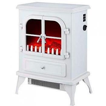PURLINE CHE- 200 Chimenea Eléctrica de suelo tipo estufa tradicional de color blanco potencia max 2000 W