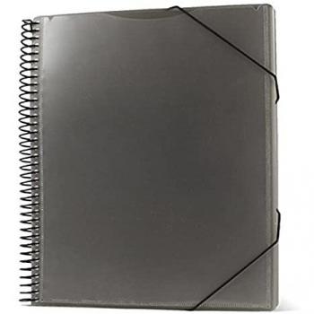 Carpeta Espiral con 50 Fundas A4 Negros - Pack de 6 Unidades