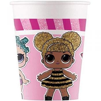 PROCOS 90858 L.O.L. Vasos de fiesta L.O.L. De papel, 8 unidades, color rosa, color/modelo surtido