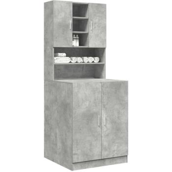 Muebles para Lavadora 2 Piezas de Madera de Ingeniería Color Gris Hormigón