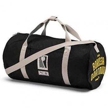 PUMA BVB Premium Barrell Bag Bolsa Deporte, Adultos Unisex, Black-Cyber Yellow, OSFA