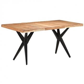 Mesa de comedor de madera maciza de acacia 160x80x76 cm