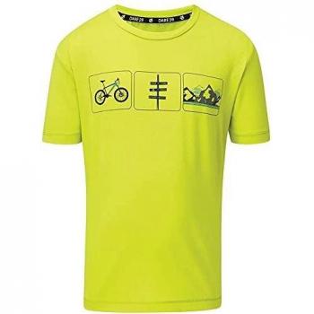 Dare2b Rightful-Camiseta Informal Estampada, Tejido De Secado Rápido, Costuras Planas Y Detalles Reflectantes T-Shirts/Polos/Vests, Niñas, Lime Punch, 13 Yr
