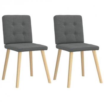 vidaXL Set of 2 Dark Grey Fabric Dining Chairs