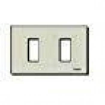 Placa Vimar 08636 Serie 8000 2 Módulos Aluminio Oro