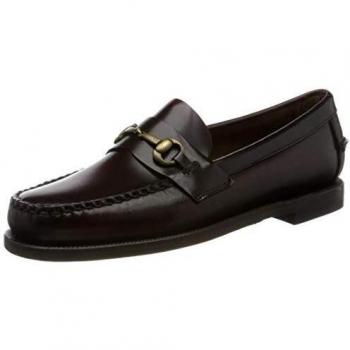Sebago Classic Joe Women's Burgundy Leather Moccasins with Buckle