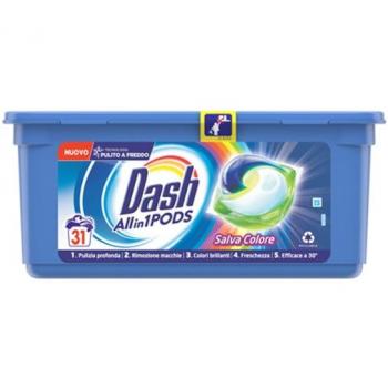 DASH PODS DETERGENTE LAVADORA 31 PIEZAS SALVA COLOR