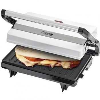 Bestron Parrilla Panini 700W Blanca con Revestimiento Antiadherente