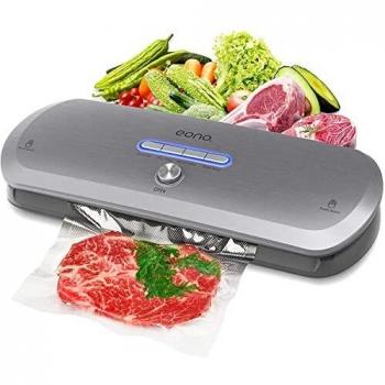 Amazon Brand - Eono Envasadora y Selladora al Vacio para Alimento G210-4 en 1 Envasar al Vacio Maquina para Alimentos Fresca - Incluyendo 20-Bolsas de Vacio, Acero Inoxidable