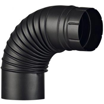 Codo Esmaltado 90° 10 cm Negro Mate Aeternum Ala