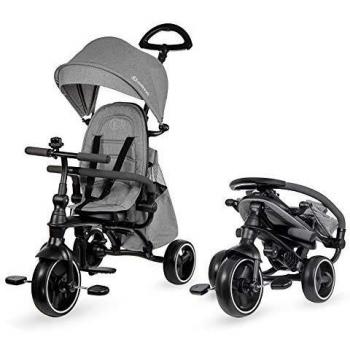 Kinderkraft Triciclos Bebés JAZZ, 4 en 1, Evolutivo, Plegable, Móvil, Gris