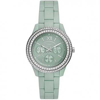 Reloj de Mujer Fossil Stella ES5152 en Color Verde con Correa de Silicona
