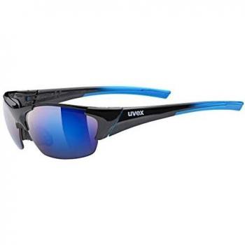 Uvex Blaze III 2.0 Sports Sunglasses Black Blue with Mirror Blue Lenses