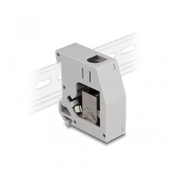 Adaptador de Carril DIN Delock con Módulo Keystone RJ45 Hembra a Hembra Cat.6A