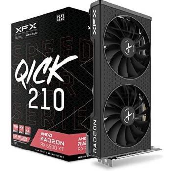 XFX Speedster QICK210 AMD Radeon RX 6500 XT 4GB GDDR6 PCI-Express x16 HDMI Tarjeta Gráfica para Juegos Negro (RX-65XT4DBDQ)