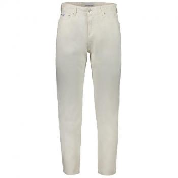 Calvin Klein Slim-Fit White Cotton Trousers for Men - W31