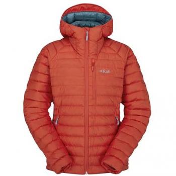 Rab Women's Microlight Alpine Down Jacket - Red Grapefruit for Hiking, Climbing & Skiing - Size 16/XL