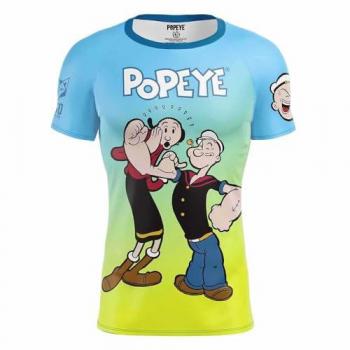 Camiseta de Manga Corta Otso Popeye y Olive Verde Lima Azul - L