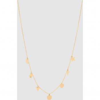 Collar de Oro Amarillo con Símbolos Elegantes