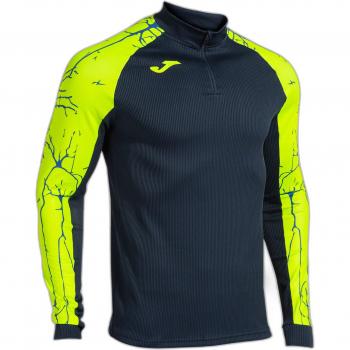 Joma Elite IX Men's Half Zip Sweatshirt Navy Blue Fluorescent Yellow