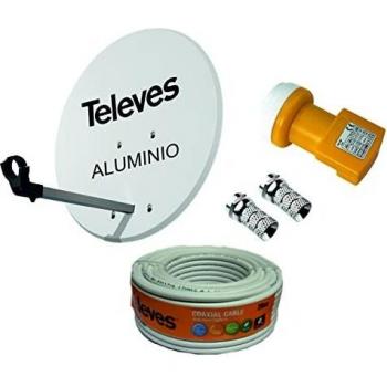 Kit Antena PARABOLICA para Astra TELEVES 83cm Aluminio + Rollo DE Cable 20 MT + CONECTOES Y LNB