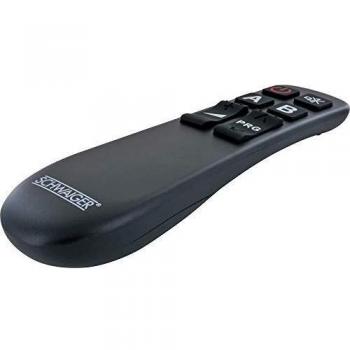 Mando a Distancia Universal Inalámbrico Schwaiger UFB1000 533 - 8 Botones, Compatible con DVD/Blu-ray, TV y Sintonizadores, Color Negro