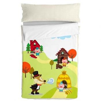 Saco Nórdico Piggys Multicolor 105x200 cm, 100% Algodón Exterior, Relleno 100% Poliéster, Calidad 150 TC