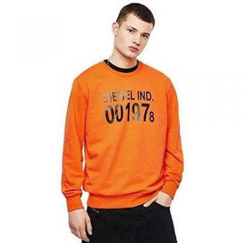 Stylish Orange XL Crew Neck Sweatshirt for Men