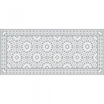 Alfombra de Vinilo Samara Gris Claro 66x150 cm Estilo Baldosas