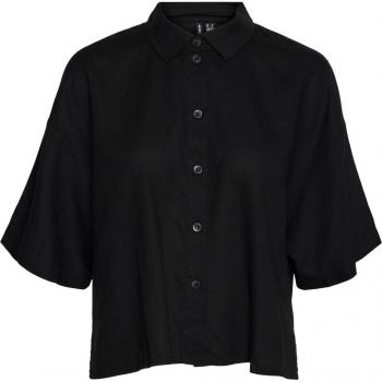 Vero Moda Women's Loose Fit Linen Half Sleeve Blouse