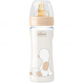 Chicco Biberón Original Touch Neutro con Tetina de Caucho Flujo Medio para 2M+ 250ml