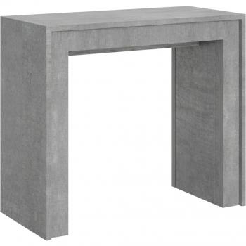 Consola extensible 90x42/302 cm efecto madera cemento My Concrete