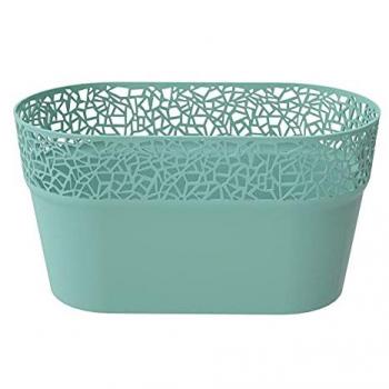 Maceta Rectangular de Plástico Tree en Color Salvia 27.5x14.5x14.8 cm