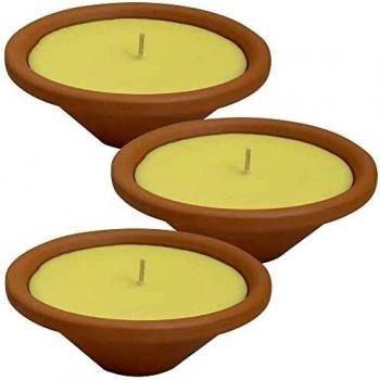 Set 3 Velas Citronela 100% Natural Terracota