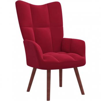 Sillón de relax de terciopelo en varios colores (gris claro, gris oscuro, verde oscuro, rojo vino tinto) - Sillón cómodo para dormitorio y ocio