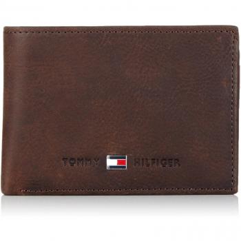 Tommy Hilfiger Johnson Mini CC Flap & Coin Pocket - Cartera para Hombre, Color Brown 204, Talla 11x9x2 cm